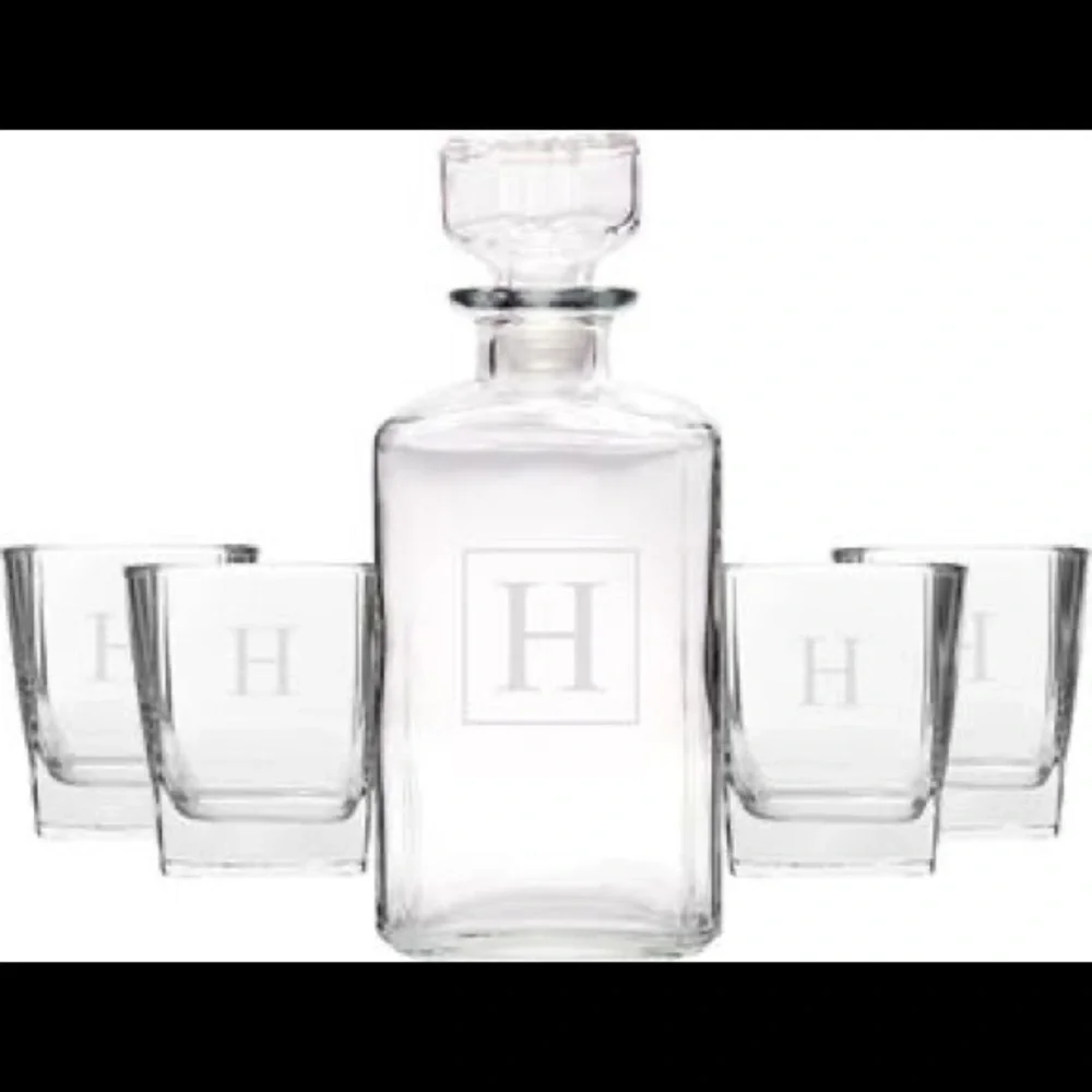 *H* Cathy's Concepts 5pc Monogrammed Decanter Set
